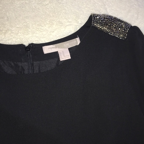 Black beaded mini dress - Picture 3 of 4